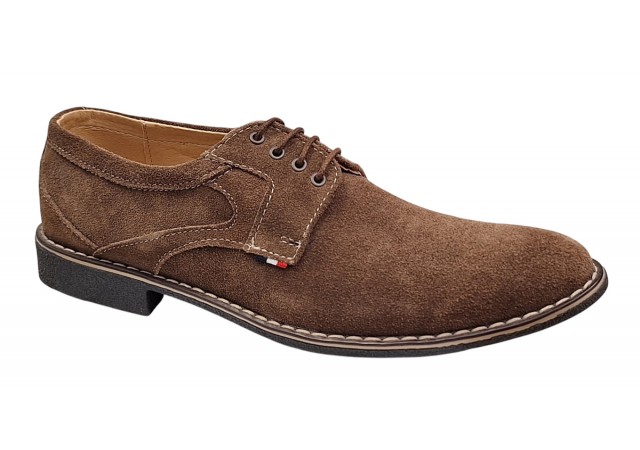 Pantofi barbati casual din piele naturala intoarsa - Marimea 39 Maro - GKR7XM